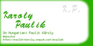 karoly paulik business card